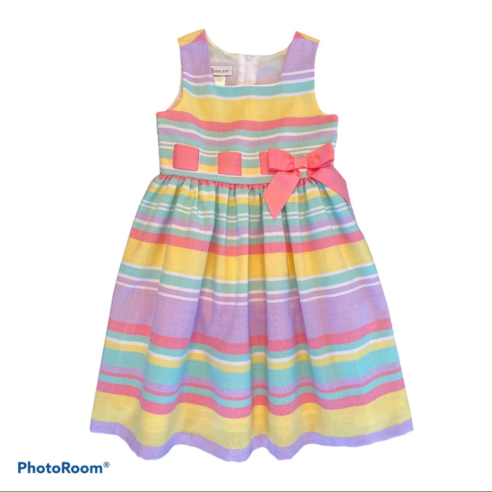 Bonnie Jean Pastel Striped Girls Dress